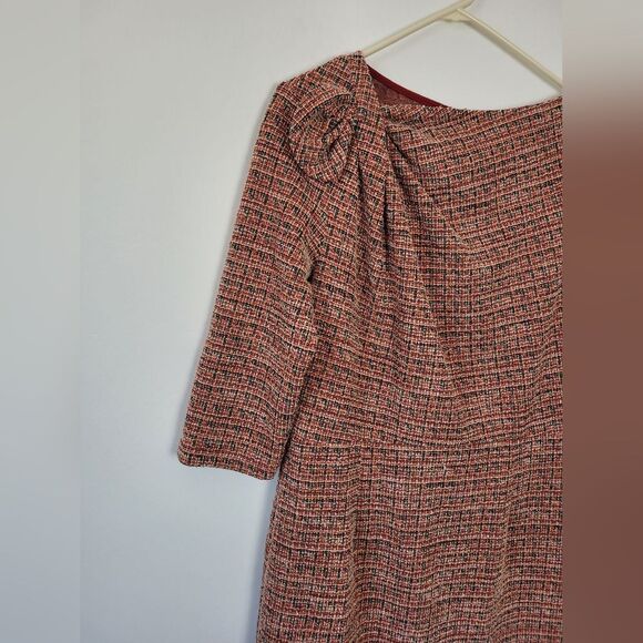 Tweed Sheath Dress Pink Orange Career Office Professional Business Church XXL - Picture 5 of 13